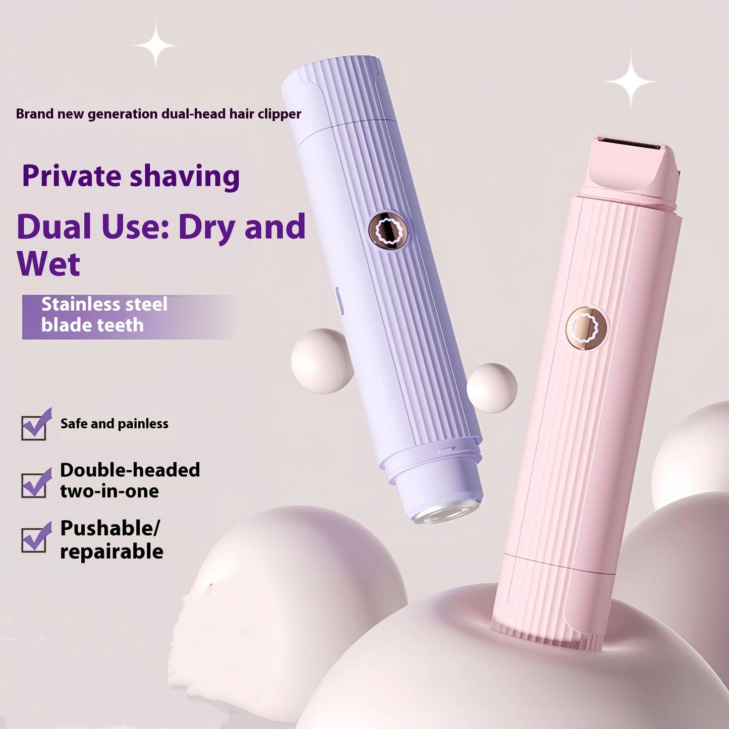 Portable Wireless Charging Lady Shaver Double-headed Electric Hair Removal Device