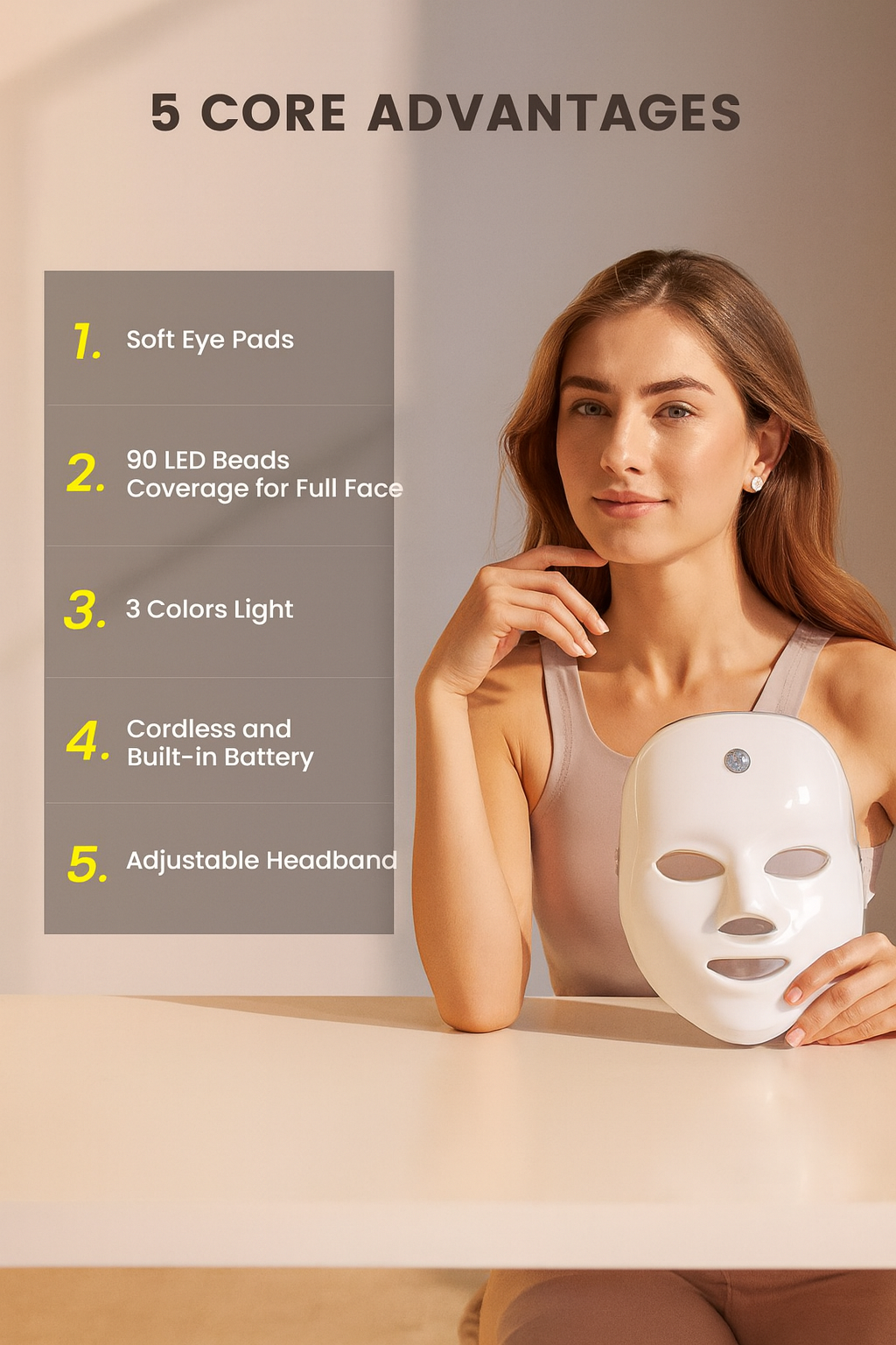 LumiGlow LED Acne & Beauty Therapy Mask