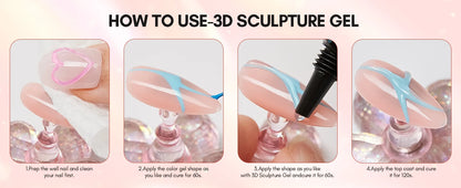 Makartt Nail Rhinestone Glue with 3D Nail Gel Kit, Nail Charm Glue Super Strong Gel Nail Glue for Nail, 3D Sculpting Gel