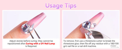Makartt Nail Rhinestone Glue with 3D Nail Gel Kit, Nail Charm Glue Super Strong Gel Nail Glue for Nail, 3D Sculpting Gel