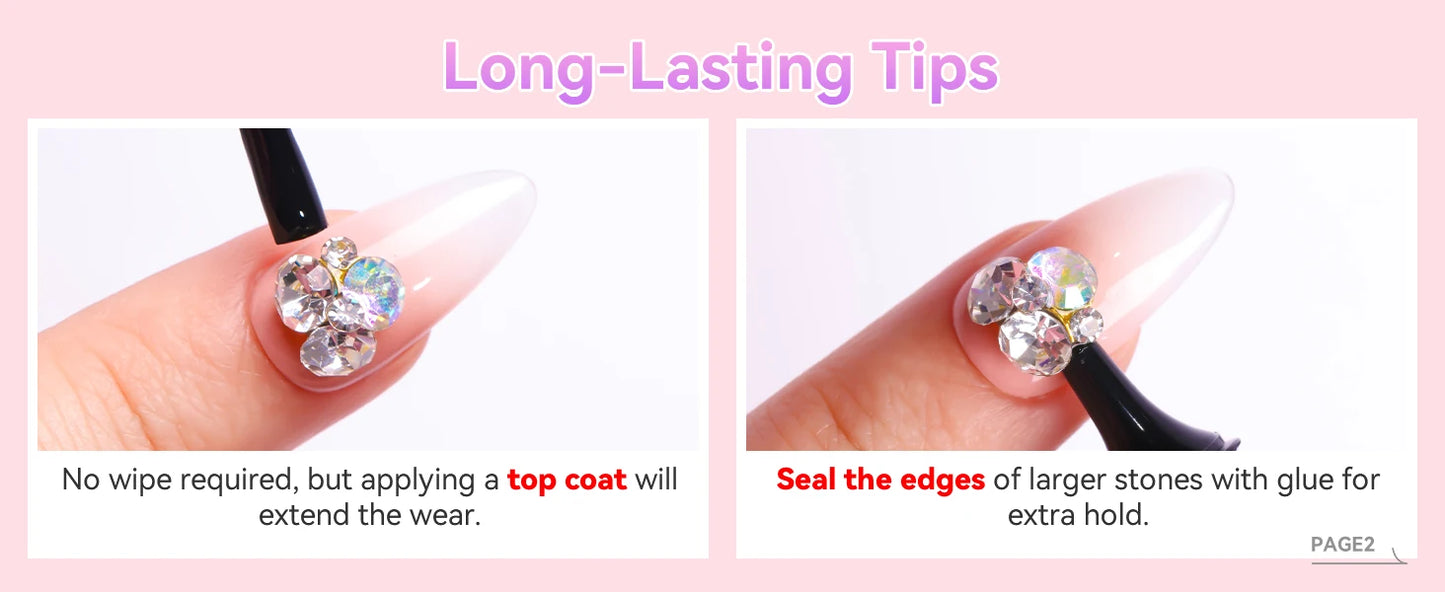 Makartt Nail Rhinestone Glue with 3D Nail Gel Kit, Nail Charm Glue Super Strong Gel Nail Glue for Nail, 3D Sculpting Gel