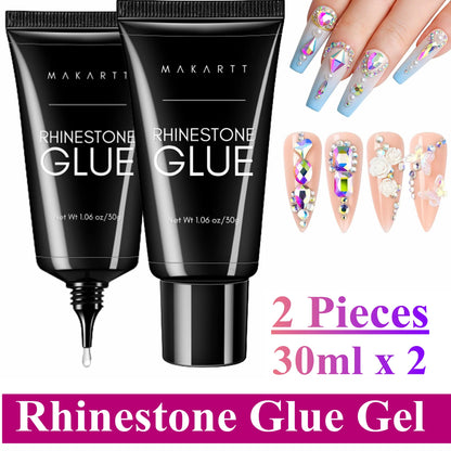 Makartt Nail Rhinestone Glue with 3D Nail Gel Kit, Nail Charm Glue Super Strong Gel Nail Glue for Nail, 3D Sculpting Gel