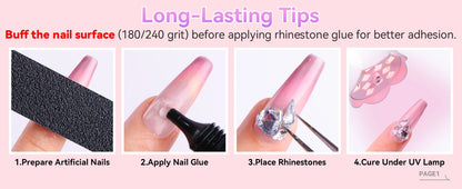 Makartt Nail Rhinestone Glue with 3D Nail Gel Kit, Nail Charm Glue Super Strong Gel Nail Glue for Nail, 3D Sculpting Gel
